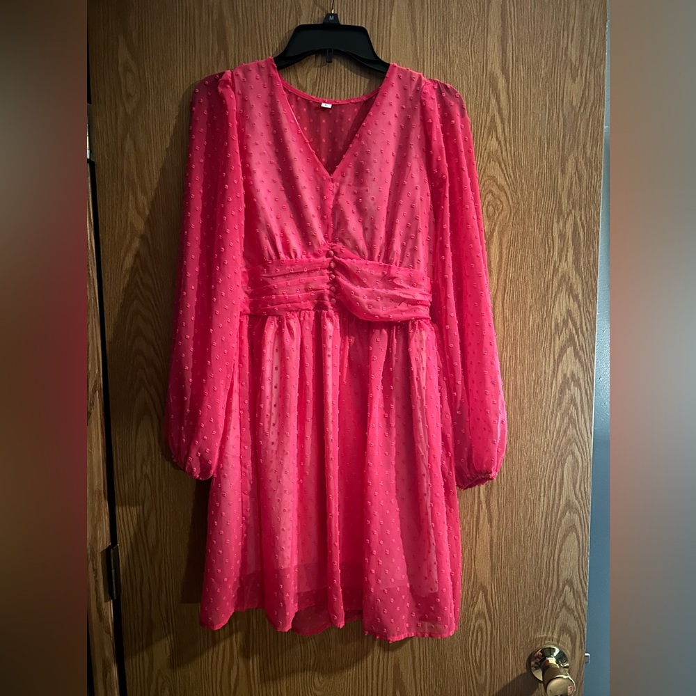 Large hot pink dress